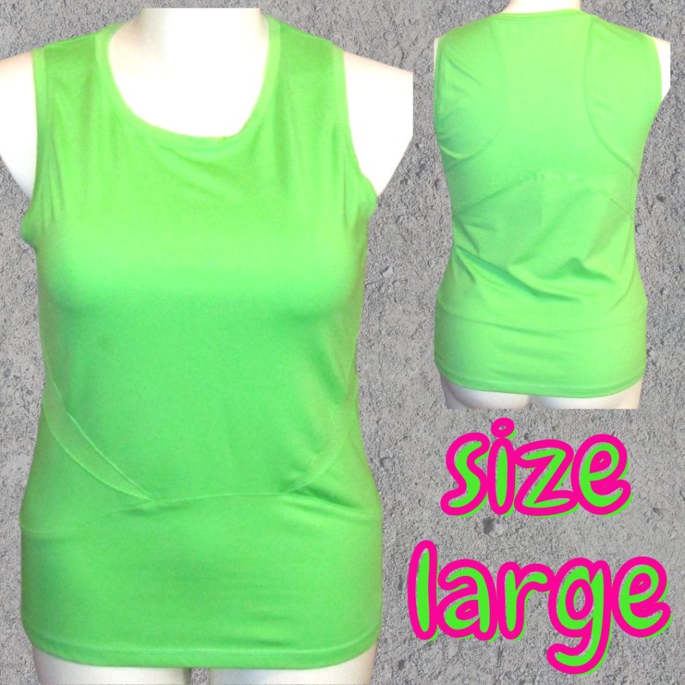 Women's Large Lime Green Activewear Tank Top